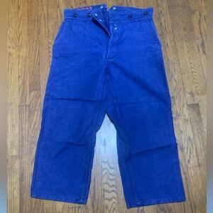 French Vintage Dubere & Devenchere Buckle Back Work Wear Pants